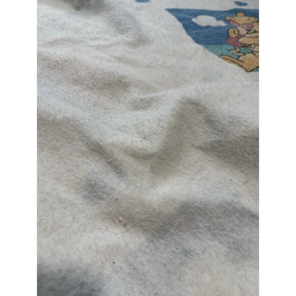 Vtg Disney Winnie The Pooh Piglet Blanket Clouds 93” X 70” Blue Binding Twin Bed - Picture 11 of 13